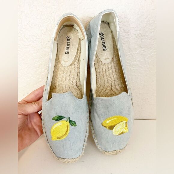SOLUDOS platform espadrille flats embroidered lemons Size 9.5 - Picture 15 of 15
